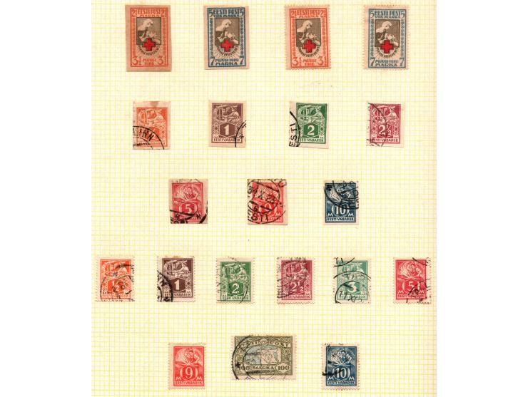 1890-1930 Three collections organized in a page album. three countries. used a stamp and mint-hinged stamp. Eesti, Lieuva and